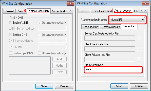 configure shrew soft vpn for ike shared key