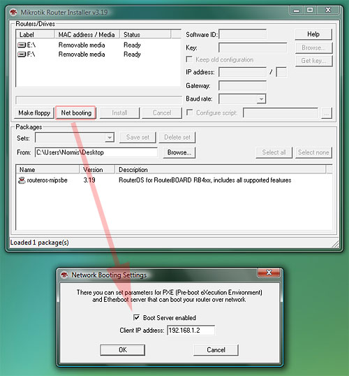 how to install mikrotik from usb