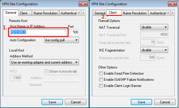 configure shrew soft vpn for ike shared key