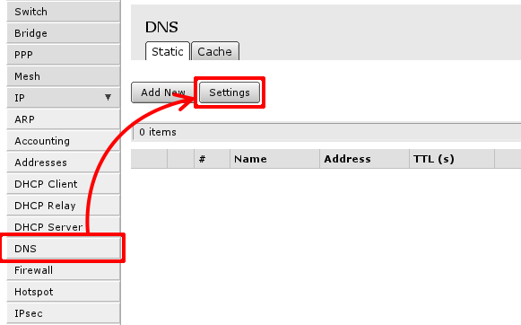 mikrotik client hang on dhcp address