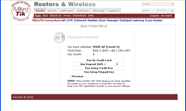 mikrotik routeros license