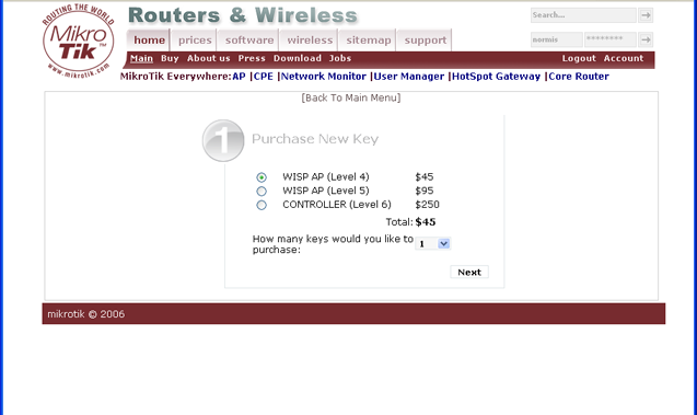 router os license